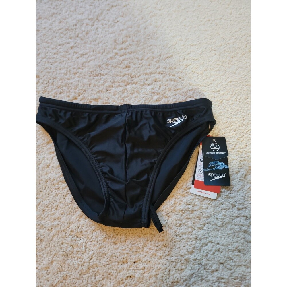 Speedo Men's Competition Training Suit Diving Swimming Brief Black Underwear 32
